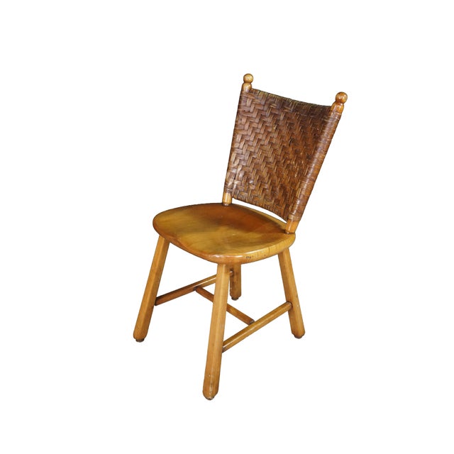 Farmhouse 4 Vintage Old Hickory Arts & Crafts Rustic Oak Herringbone Dining Side Chairs For Sale - Image 3 of 18