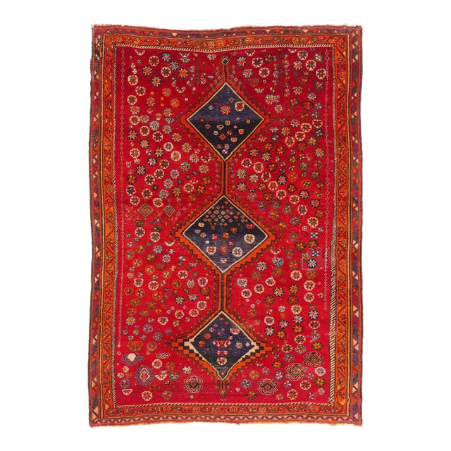 Vintage Persian Shiraz Rug, 06'10 X 09'10 For Sale