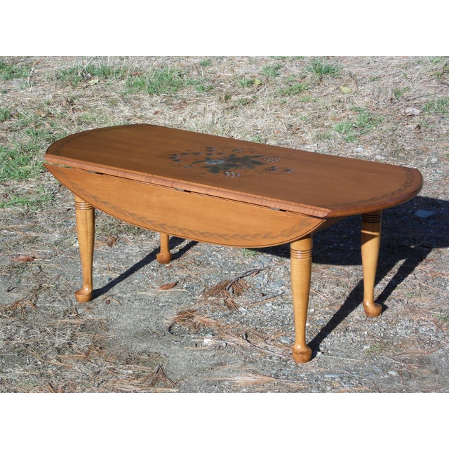 Vintage Solid Maple Hitchcock Harvest Stenciled Saybrook Drop Leaf