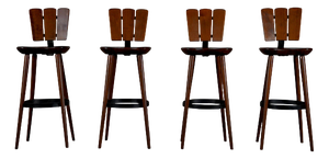 Belgian Brutalist Bar Stools, 1970s, Set of 4