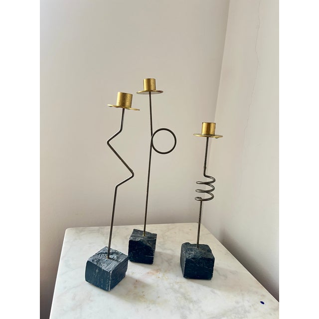 Vintage Postmodern Krasen Candlesticks by Ehlén Johansson for Ikea, 1980s, Set of 3 For Sale - Image 9 of 13