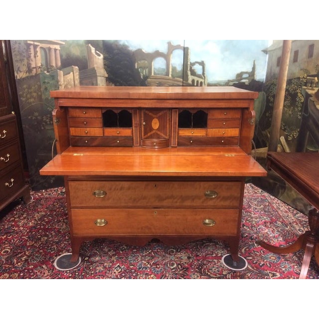 Brown Antique Butler's Desk, Cherry Desk For Sale - Image 8 of 12