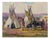 John E. Carlson, View of Camp with Natives, 1927, Oil Painting For Sale