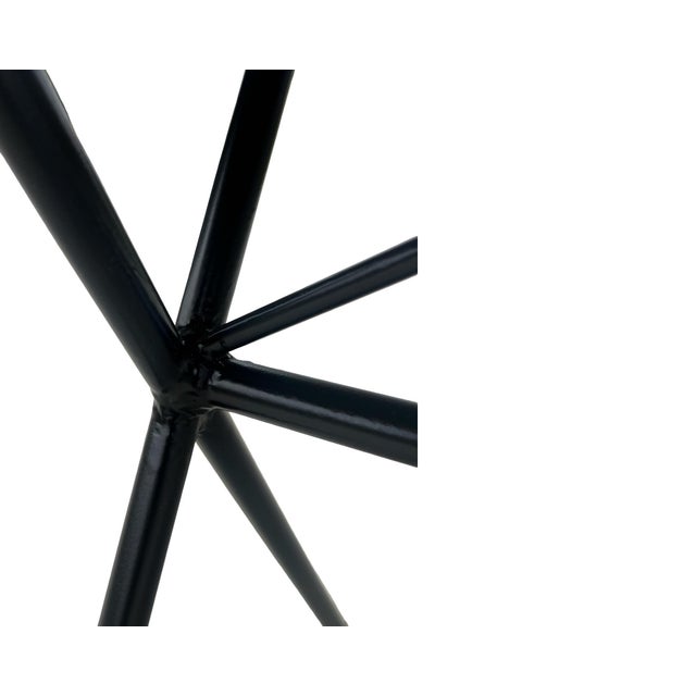 Vintage Rare Mid Century Modern X-Base Wrought Iron Walnut Flip Top Walnut Dining Table / Console / Desk Restored Brass For Sale - Image 11 of 12