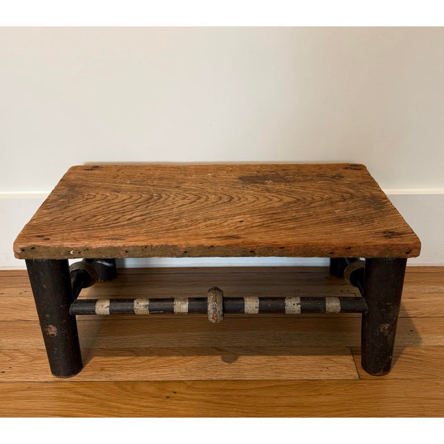 Early 20th Century Small Antique Wooden Bench For Sale - Image 5 of 12