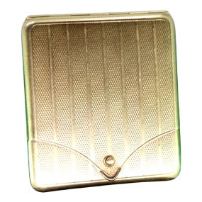 Gold Matchbook Box with Guilloche Bands For Sale