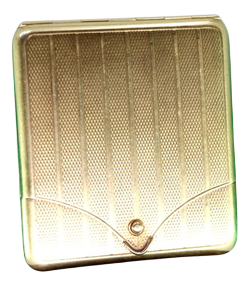 Gold Matchbook Box with Guilloche Bands