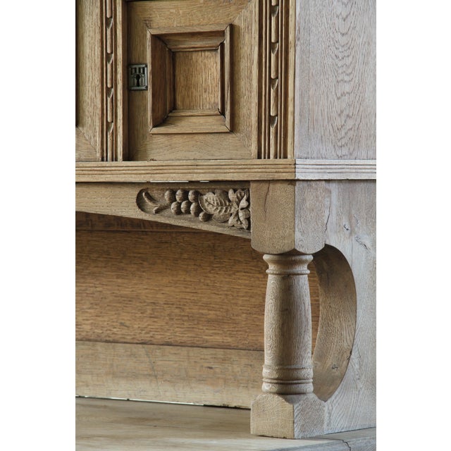 Antique Danish Oak Buffet Cabinet with Crystal Glass Doors, 1850s For Sale - Image 10 of 18