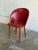 Mid-Century Modern Red Vinyl Barrel Accent Chair With Tapered Wood Legs Mid-Century Modern 1960s For Sale - Image 3 of 11