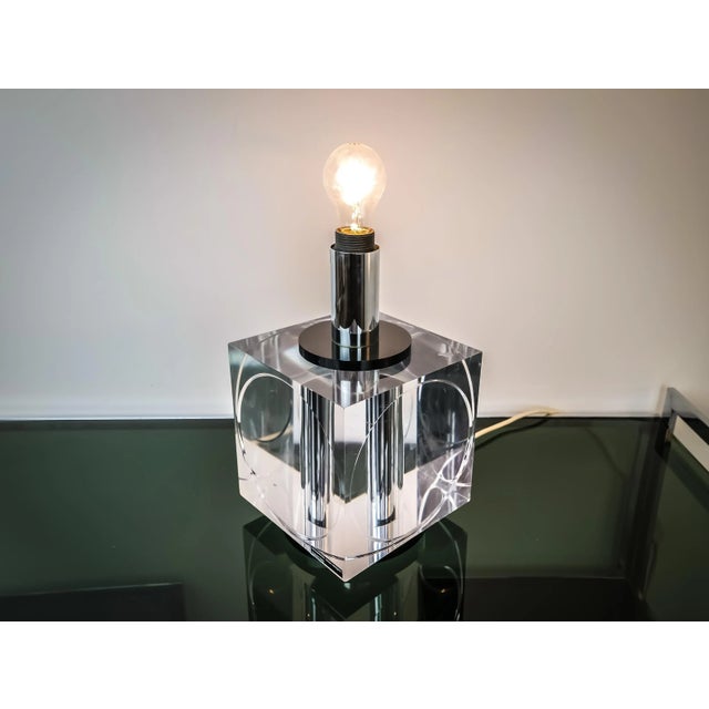 Plastic Acrylic Table Lamp by Felice Antonio Botta, Italy, 1970s For Sale - Image 7 of 14