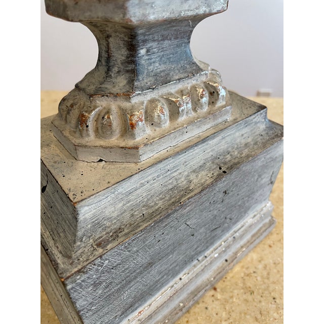 Stunning Pair of Architectural Neoclassical Urn Lamps - Paint Over Gilt For Sale - Image 9 of 12