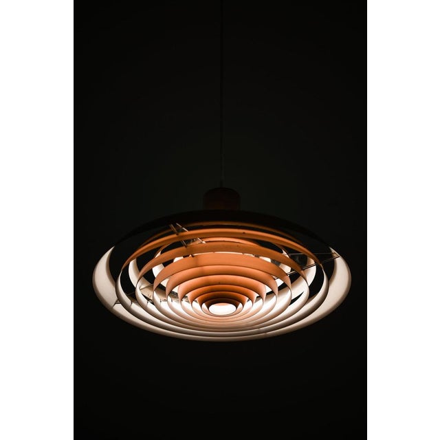 Metal Langelinie Pendant in Copper and Lacquer attributed to Poul Henningsen, 1950s For Sale - Image 7 of 9