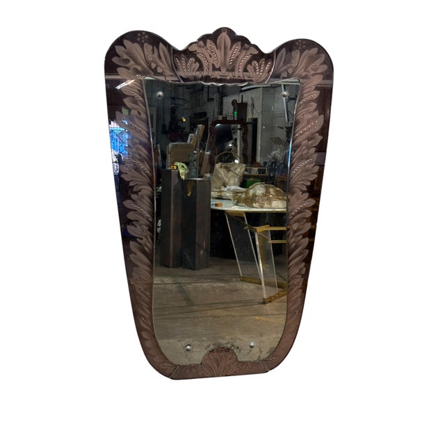 Modern Wall Mirror by Pietro Chiesa for Fontana Arte, Italy, 1940s For Sale - Image 3 of 8