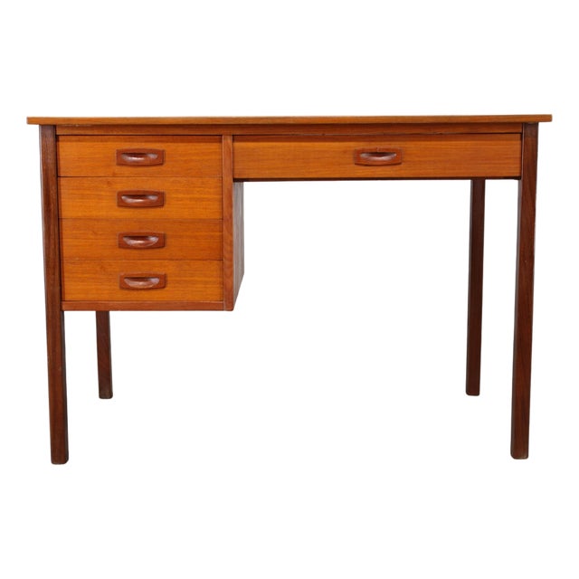 Mid-Century Danish Freestanding Teak Writing Desk, 1960s For Sale