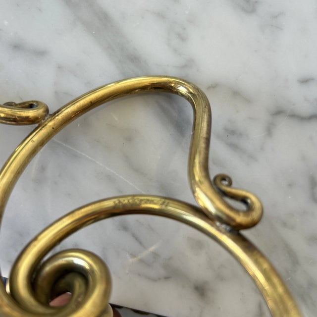 1990s Vintage Joe Spoon Hand Wrought Brass 3 Arm Candle Holder Signed and Dated 1995 For Sale - Image 5 of 12