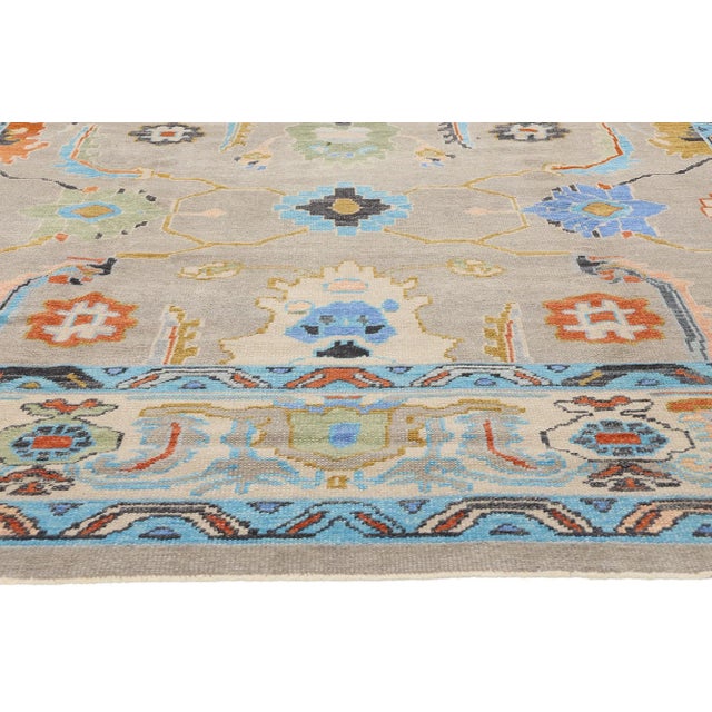 Vintage Modern Turkish Oushak Rug - 10'00 X 13'04 For Sale - Image 4 of 9