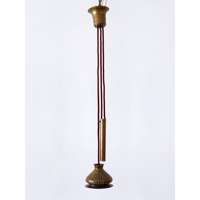 Mid-Century Modern Counterweight Brass Pendant Lamp, Germany, 1950s For Sale - Image 12 of 18