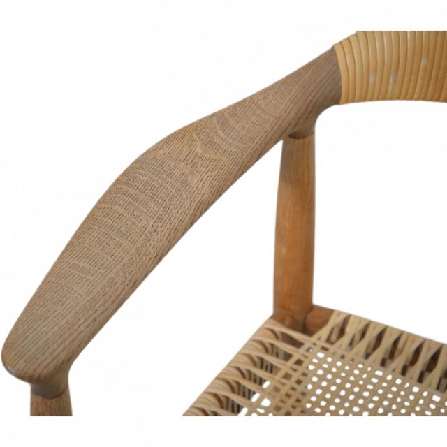 1960s The JH501 Chair in Oak and Wicker by Hans Wegner, 1960s For Sale - Image 5 of 15