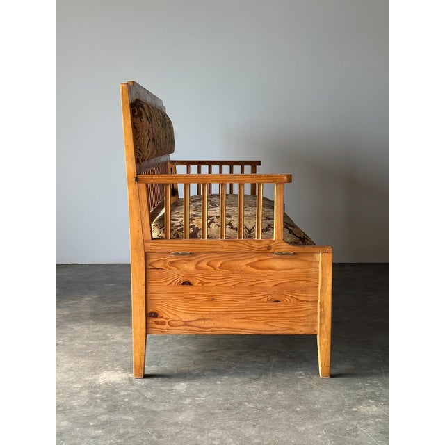 Pine Bench Fold-Out Daybed With Hidden Storage, Central Europe, 19th Century For Sale - Image 18 of 18