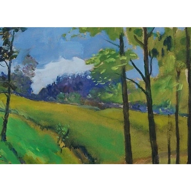 Original Spring Landscape Oil Painting, Ukrainian Soviet Art (1978) 55-77 For Sale - Image 4 of 6