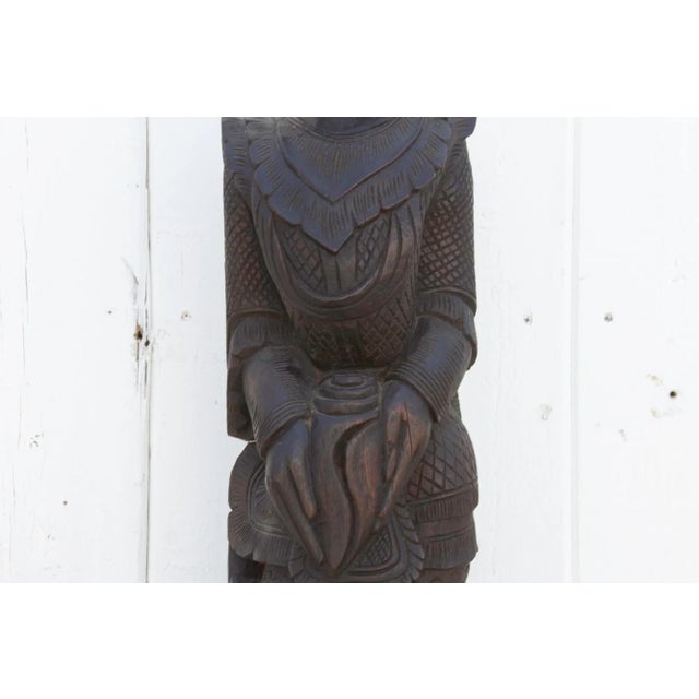 19th Century Antique Carved Wood Bali Figure For Sale - Image 5 of 10