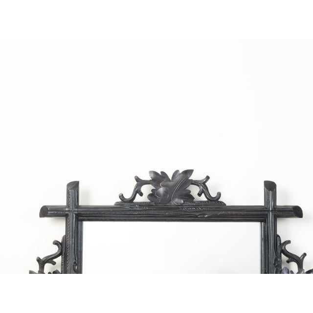 Early 20th Century French 1900s Black Forest Turn of the Century Mirror with Carved Oak Leaves For Sale - Image 5 of 7
