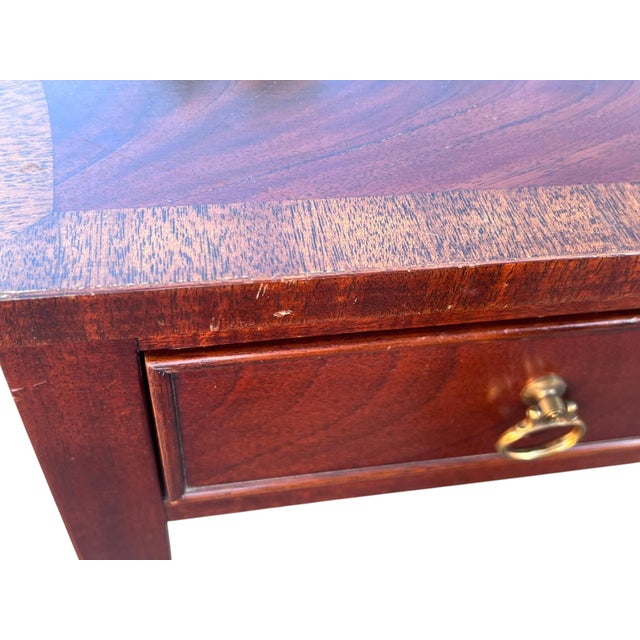 Late 20th Century Mahogany Inlaid Banded Console Table Tradition House For Sale - Image 11 of 18