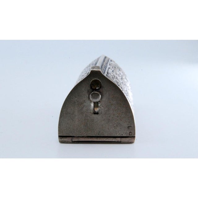 Silver Toothpick Holder with Nickel-Plated Applications For Sale - Image 6 of 11