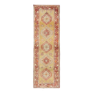 Vintage Turkish Oushak Runner - 3'2 X 10' For Sale