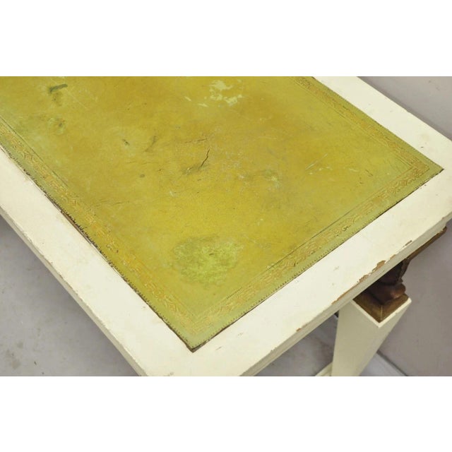 Antique Egyptian Revival Empire Style Leather Top Figural 3 Drawer Console Desk For Sale In Philadelphia - Image 6 of 13