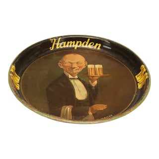 Vintage Hampden Beer Tray the Handsome Waiter, 1930s For Sale