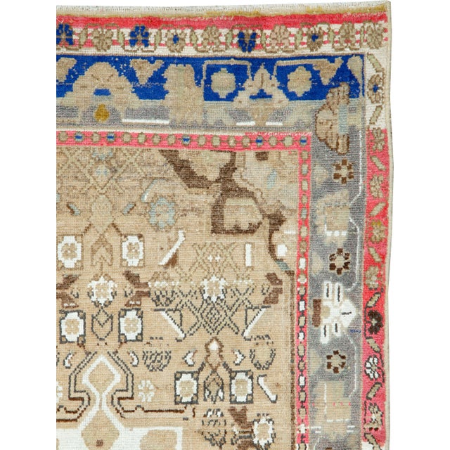 Folk Art Galerie Shabab Collection Mid-Century Persian Folk Rug With Cerulean Blue, Grey, Pink, and White Tones For Sale - Image 3 of 10