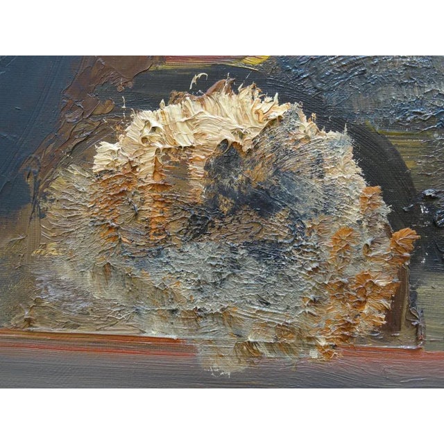 Still life with sunflowers. Canvas, oil, 60x80 cm This piece is attributed to the mentioned designer/maker. It has no...