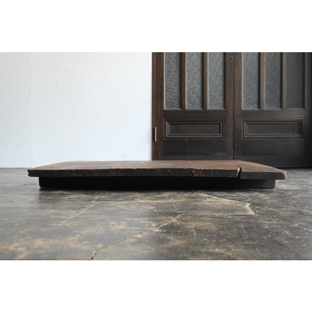 Antique Japanese Wooden Work Board / Wall-Mounted Object/ Wabi-Sabi Low Table For Sale - Image 6 of 18