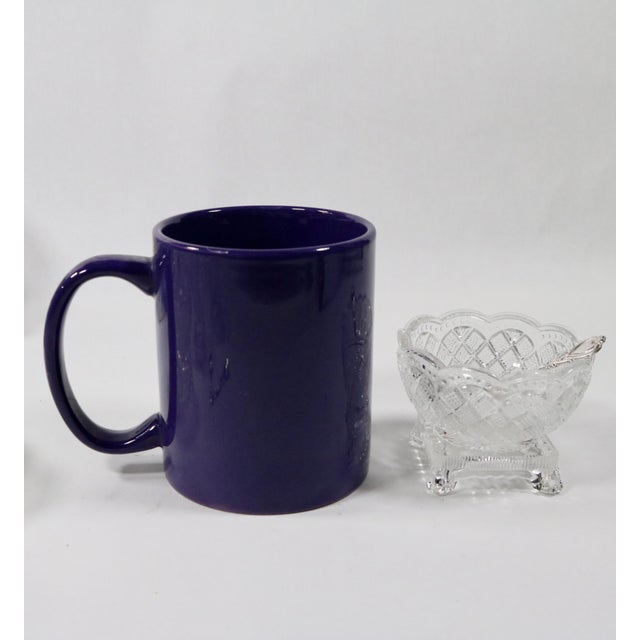 Mid 20th Century Fostoria Salt Cellars With Antique Heart Motif Sterling Silver Salt Spoons - Set of 4 For Sale - Image 13 of 14