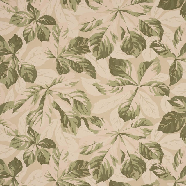 SAMPLE - Schumacher Arboreal Handprint Wallpaper In Leaf For Sale