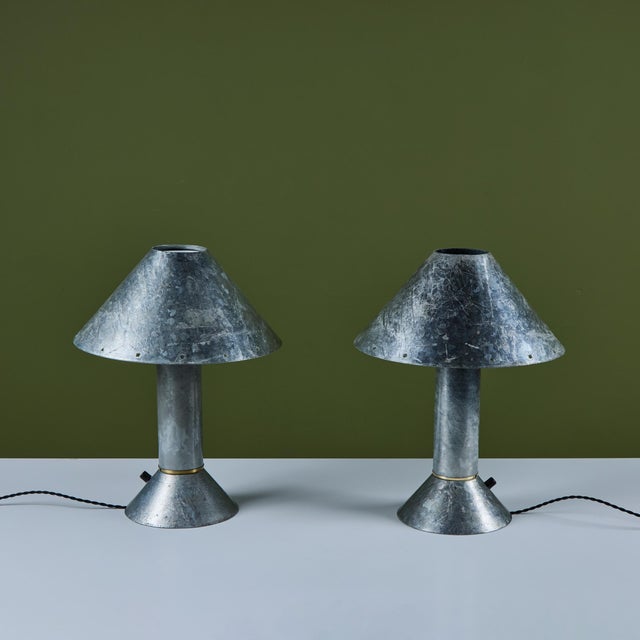 Ron Rezek Galvanized Steel Table Lamp For Sale - Image 17 of 17