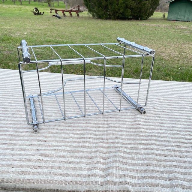 1970s Hollywood Regency Faux Bamboo Chrome Magazine Holder For Sale In Columbia, SC - Image 6 of 7