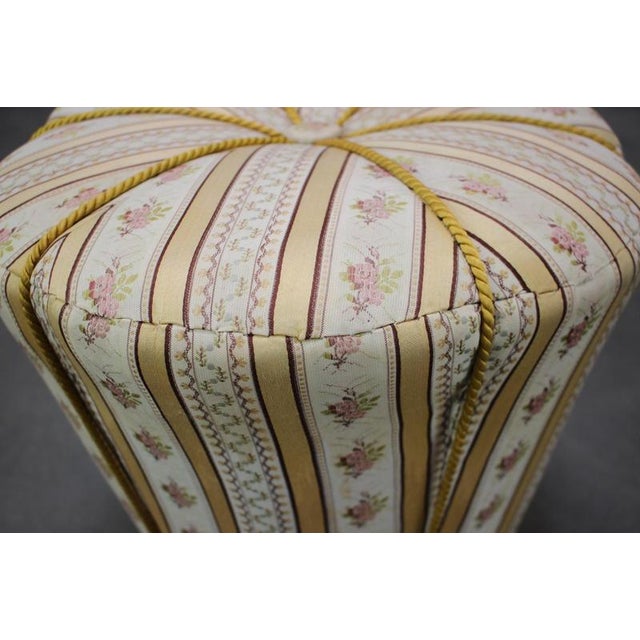 Czechoslovakian Floral Upholstered Ottoman by Jindřich Halabala, 1950s For Sale - Image 4 of 7