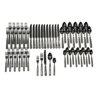William-Sonoma Alton Pewter Flatware Set - 60 Pieces For Sale
