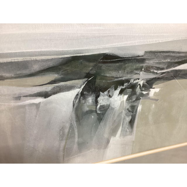1960s Mendocino Winter by Donald Louthian Framed Watercolor For Sale - Image 4 of 9