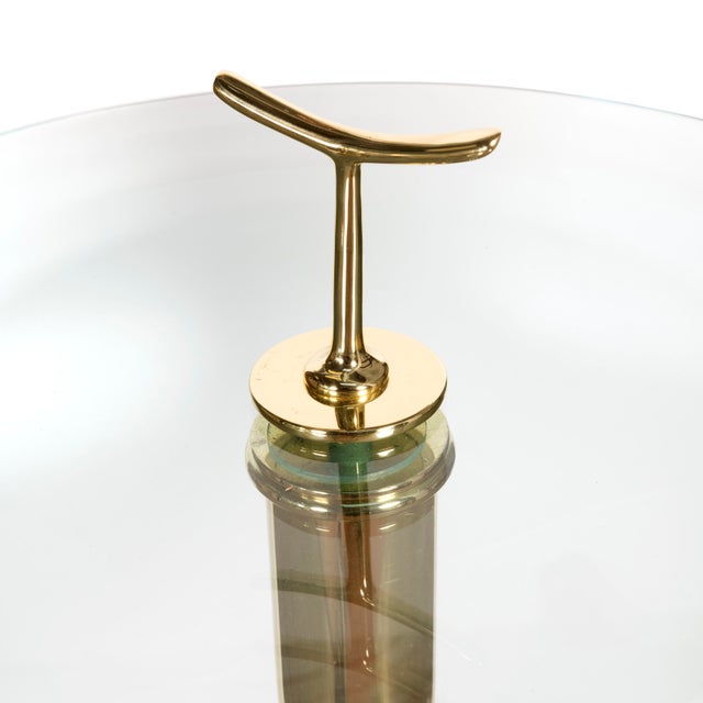 Thick Glass and Brass Coffee Table by Angelo Ostuni, 1960s For Sale - Image 4 of 5