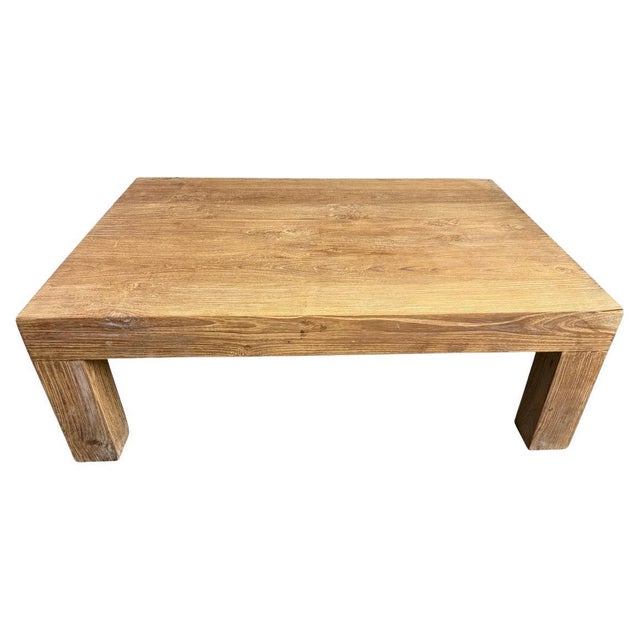 Reclaimed natural teak coffee table with an impressive four and a quarter thick top and legs. Solid teak logs are joined...