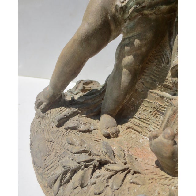 French Terra Cotta Allogory Fernand Cian Paris Circa 1930s For Sale - Image 3 of 17