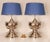 Vintage Chrome Table Lamps Tall Silver and Royal Blue Modern Vase Lamps Set of 2 For Sale - Image 10 of 11