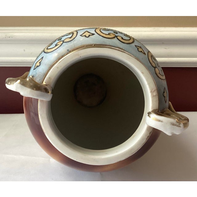 Vintage Japanese Hand Painted Porcelain Vase, Bird-Design, 12 3/4” T For Sale - Image 9 of 12