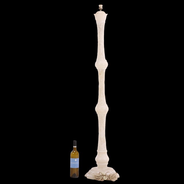 1930s Italian Carved Alabaster Floor Lamp For Sale In Philadelphia - Image 6 of 8