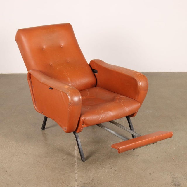 Vintage Armchair in Foam, Upholstery, Leatherette & Metal, 1970s For Sale - Image 12 of 14