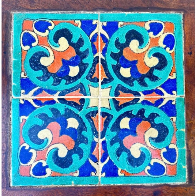 1930s Catalina Tile‑Inset Side Table, 4 Tile No. 255 — Spanish Revival / Mission Style For Sale In San Diego - Image 6 of 12