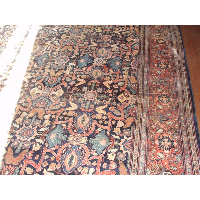Antique Persian Feraghan Sarouk, the Most Unusual For Sale - Image 4 of 7
